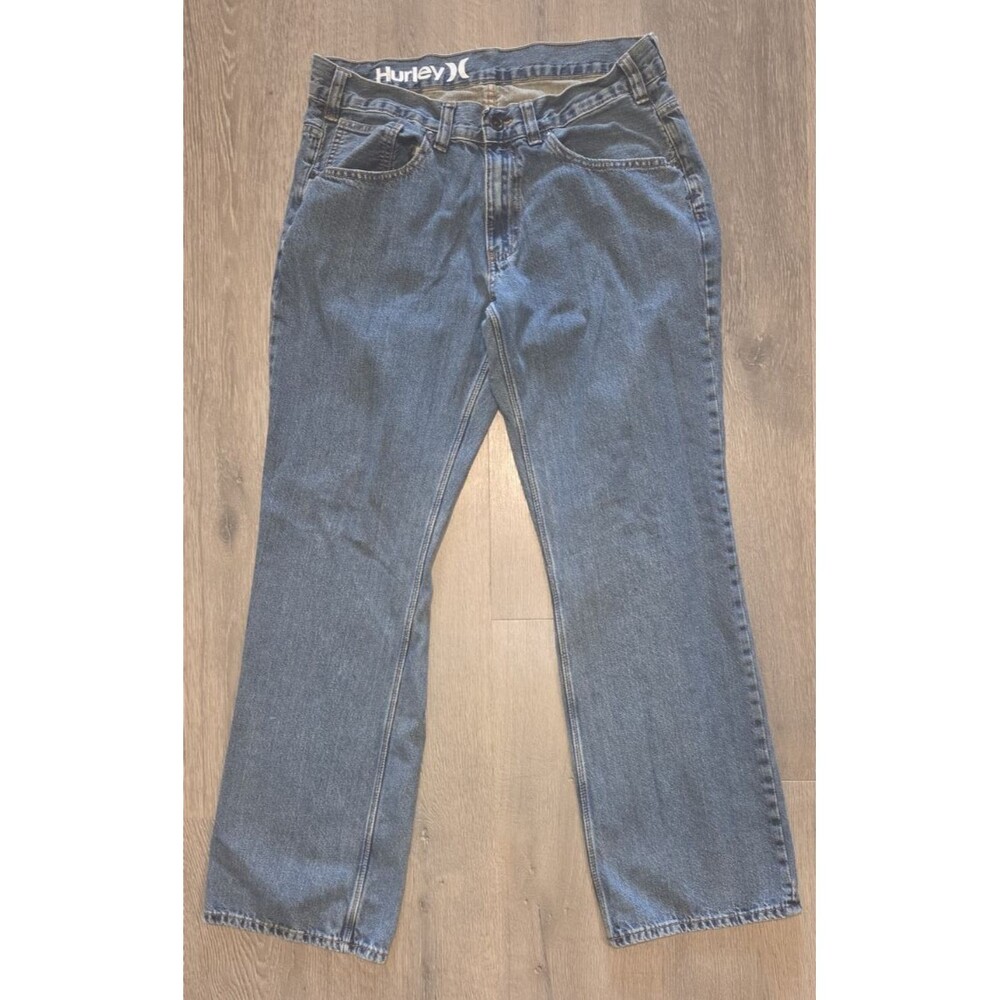 Hurley Blue Jeans Men’s Sz 34 Denim Logo Skateboard Grunge Outdoors (34x30)